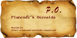 Plancsák Oszvalda névjegykártya